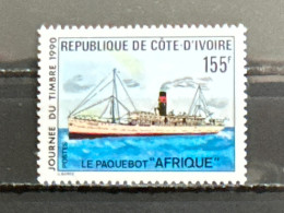 1990  Journée Du Timbre Paquebot AFRIQUE - Costa D'Avorio (1960-...)