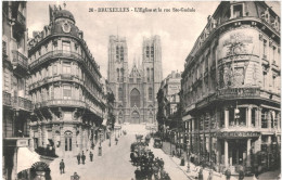 CPA Carte Postale  Belgique Bruxelles Rue Sainte Gudule Et L'église 1913  VM78799 - Avenidas, Bulevares