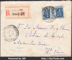 FRANCE N° 274 SEUL SUR LETTRE RECOMMANDÉE CAD MEZIERES SUR ISSOIRE DU 26/02/1932 - Covers & Documents