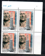 ITALIA REPUBBLICA ITALY REPUBLIC 1999 PILA DI ALESSANDRO VOLTA QUARTINA ANGOLO DI FOGLIO BLOCK MNH - 1991-00: Mint/hinged