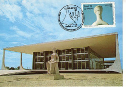 BRAZIL 1990 - BRASIL SUPREME COURT - SCULPTURE Maximum Card - Registered Shipping! Envoi Enregistre! - Maximum Cards