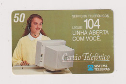 BRASIL - Woman Using Computer Inductive Phonecard - Brasil