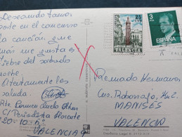 Plan Sur De Valencia Circulado Sobre Postal - Beneficiencia (Sellos De)