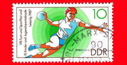 GERMANIA - DDR - Usato - 1987 - IX Giochi Sportivi Della Gioventù, A Lipsia - Palla A Mano - 10 - Gebraucht