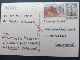 Plan Sur De Valencia Circulado Sobre Postal - Beneficiencia (Sellos De)