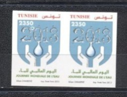 Tunisie 2013- Journée Mondiale De L'eau Paire Non Dentelé - Tunisia (1956-...)