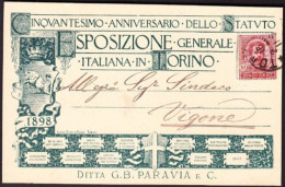 TORINO - 1898 - 50° ANNIVERSARIO DELLO STATUTO - ESPOSIZIONE GENERALE - Mostre, Esposizioni