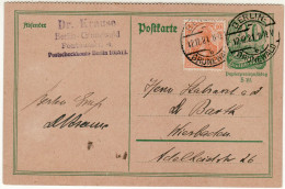 GERMANY WEIMAR REPUBLIC 1921 POSTCARD  MiNr P 140 II SENT FROM BERLIN TO WIESBADEN - Postcards