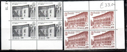 ITALIA REPUBBLICA ITALY REPUBLIC 1999 SCUOLE D'ITALIA SCHOOLS SERIE COMPLETA COMPLETE SET QUARTINA ANGOLO DI FOGLIO MNH - 1991-00: Mint/hinged