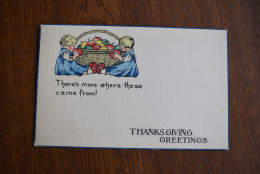 G390 Thanksgiving Greetings Hand Painted Postcard Theres More Where These Came From! Tucks - Giorno Del Ringraziamento