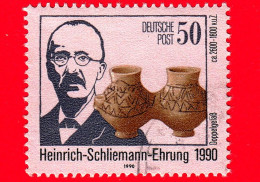 GERMANIA - DDR - Usato - 1990 - 100 Anni Della Morte Di Heinrich Schliemann, Archeologo - 50 - Gebraucht