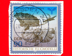 GERMANIA - DDR - Usato - 1990 - Macchine Volanti - Mostra Posta Aerea 'Lilienthal' - Aliante Di Otto Lilienthal - 90 - Used Stamps