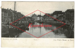 Zeer Mooie Ansichtkaart Bergen Op Zoom Haven 1907 Geanimeerd ZELDZAAM Noord-Brabant (In Zeer Goede Staat) - Bergen Op Zoom