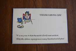 G392 Thanksgiving Greetings Hand Painted Postcard Tucks - Thanksgiving