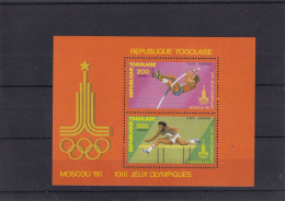 LI02 Togo 1980 Airmail - Olympic Games - Moscow, USSR Mini Sheet Stockcard - Togo (1960-...)