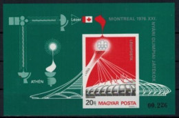 Ungarn Olympia Sport Block 119 B Unhgezähnt Olympische Sommerspiele Montreal - Storia Postale