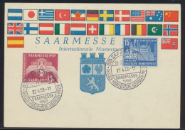 Saarland Brief 446-447 Schöne Anlasskarte Deutsch Frankreich Austauschmesse 1959 - Oblitérés