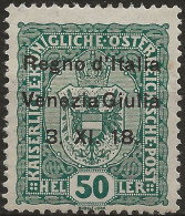 TRVG11L - 1918 Terre Redente - Venezia Giulia, Sassone Nr. 11, Francobollo Nuovo Con Traccia Di Linguella */ - Vénétie Julienne