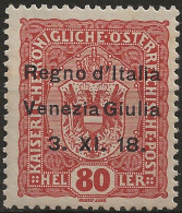 TRVG13L - 1918 Terre Redente - Venezia Giulia, Sassone Nr. 13, Francobollo Nuovo Con Traccia Di Linguella */ - Venezia Giulia