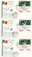 SPAIN EXILE ,3X COVERS  FDC   EUROPEAN  ATHLETIC GAMES OVERPRINT 1962  PERFORATED ROMANIA - FDC