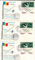 SPAIN EXILE ,3X COVERS  FDC   EUROPEAN  ATHLETIC GAMES OVERPRINT 1962  IMPERFORATED ROMANIA - FDC