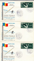 SPAIN EXILE ,3X COVERS  FDC   EUROPEAN  ATHLETIC GAMES OVERPRINT 1962  IMPERFORATED ROMANIA - FDC