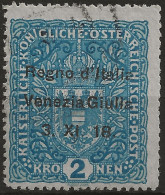 TRVG15UFR - 1918 Terre Redente - Venezia Giulia, Sassone Nr. 15, Francobollo Usato Su Frammento °/ FIRMATO - Trente