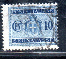 ITALIA REGNO LUOGOTENENZA ITALY KINGDOM 1945 SEGNATASSE POSTAGE DUE SENZA FILIGRANA CENTESIMI 10c USATO USED OBLITERE' - Taxe