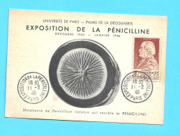 FRANCIA 1946 Cartolina MAXIMUM " Pénicilline" - PENICILLINA -FUNGHI - MEDICINA - FARMACIA - Pharmazie