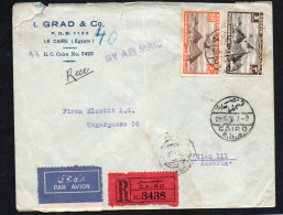 EGYPT - 1936 - IMPERIAL AIRWAYS REGISTERED COVER CAIRO TO VIENNA ,AUSTRIA WITH BACKSTAMP - Cartas & Documentos