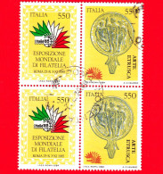 ITALIA - Usato - 1984 - Esposizione Internazionale Di Filatelia, A Roma - Arte Etrusca - 550 L. Specchio D'argent - 1981-90: Usados