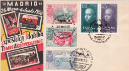 SPAIN EXILE  COVERS  FDC   PHILATELIC EXHIBITION 1956 PERFORATED   ,ROMANIA - FDC