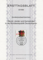 Germany Deutschland 1983-23 First Day Sheet Bund, Lander Und Gemeinden, Federation Of Landers And Municipalities, Bonn - 1981-1990