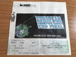 Ticket Finale Coupe D’Europe De Football FC Barcelona Vs Sampdoria 20/05/1992 Wembley Stadium 1e Coupe D’Europe Barça - Tickets D'entrée