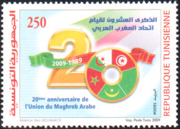 2009- Tunisie - Y&T 1628 - 20ème Anniversaire De L'Union Du Maghreb Arabe - 1V -  MNH***** - Emissions Communes