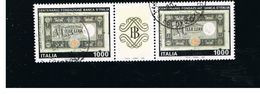 ITALIA REPUBBLICA  - SASS. 2080   -   1993   BANCA D' ITALIA (COPPIA CON APPENDICE CENTRALE)     -            USATO - 1991-00: Oblitérés