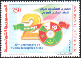 2009- Tunisie - Y&T 1628 - 20ème Anniversaire De L'Union Du Maghreb Arabe - 1V -  MNH***** - Sellos