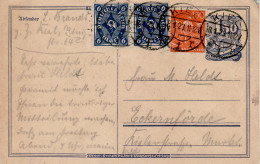 GERMANY WEIMAR REPUBLIC 1922 POSTCARD  MiNr P 148  SENT  FROM KIEL - Briefkaarten