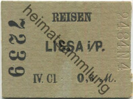 Polen - Reisen - Lissa I. P. - Fahrkarte IV. Cl 0,3 M 2.4.84 - Europa