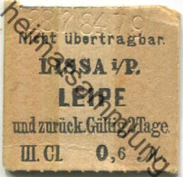 Polen - Lissa I. P. - Leipe Und Zurück - Gültig 2 Tage - Fahrkarte III. Cl 0,6 M 28.7.84 - Europa