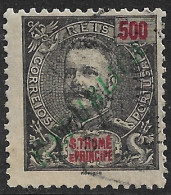 St. Thomas And Prince – 1920 King Carlos Overprinted REPUBLICA 500 Réis Used Stamp - St. Thomas & Prince