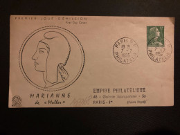LETTRE TP M DE MULLER 12F OBL.7-7 1955 PARIS RP PHILATELIE - 1955-1961 Maríanne De Muller