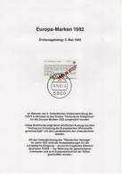 Germany Deutschland 1982 ETB First Day Sheet Europa Europamarken CEPT, 1957-1982 Romische Vertrage Roman Contracts, Bonn - 1981-1990
