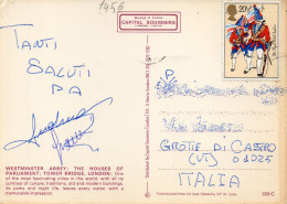 Philatelic Postcard With Stamps Sent From UNITED KINGDOM To ITALY - Brieven En Documenten