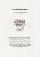 Germany Deutschland 1982 ETB First Day Sheet, 150 Jahre Hambacher Fest, Europa-Marken CEPT, Bonn - 1981-1990