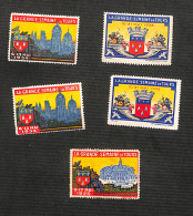 GRANDE SEMAINE DE TOURS 10-21 MAI 1933 - 5 Timbres - ERINNOFILO - Tourisme (Vignettes)