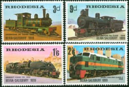 RHODESIE 1969 - Locomotives - Ligne Beira-Salisbury - 4  V. - Rhodésie (1964-1980)