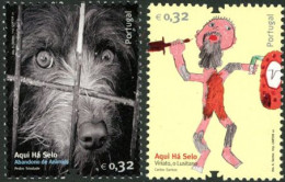 PORTUGAL 2010 - Aqui Ha Selo - Dessins De Timbres - 2 V. - Unused Stamps