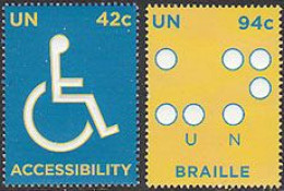 O.N.U. New York 2008 - Année Des Handicapés - 2 V. - Neufs