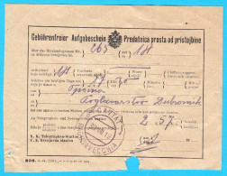 CAVTAT (RAGUSAVECCHIA) Predatnica Za Brzojav U Dubrovnik 1919. God. * Croatia Ex Austria-Hungary Kroatien Croatie - Croatie